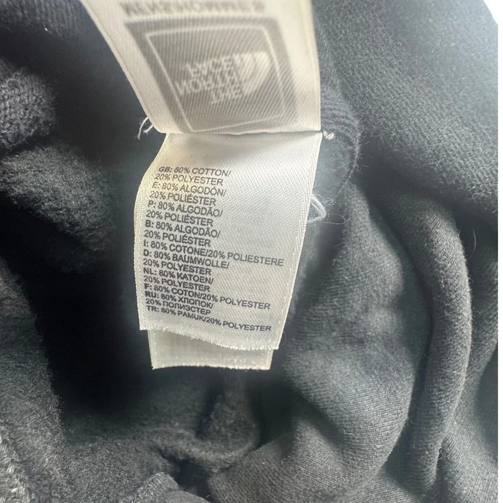 The North Face Mens XL Black Graphic Logo Pullover Fleece Hoodie Sweatshirt